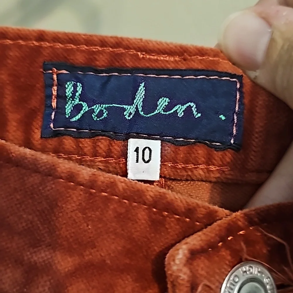 Women's size 10 Boden felt jeans burnt orange color 100% cotton - Picture 3 of 7